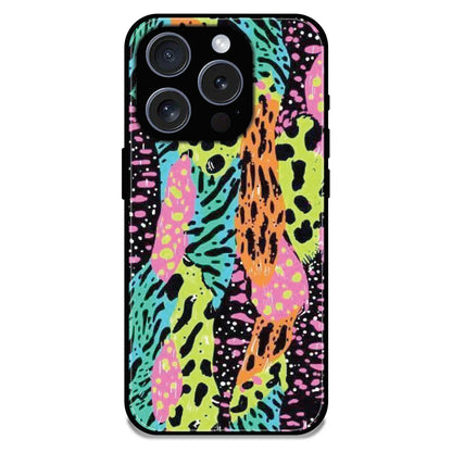 Colorful Artistic Paint Splash - Glossy Metal Silicone Case For Apple iPhone 16 Pro Max