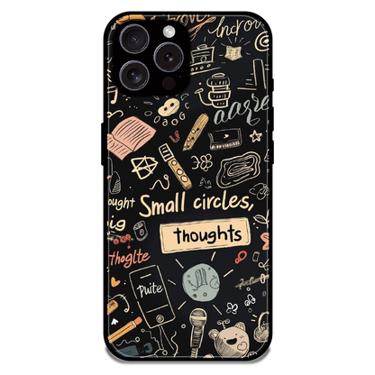 Thought Doodle Noir - Glossy Metal Silicone Case For Apple iPhone 16 Pro Max
