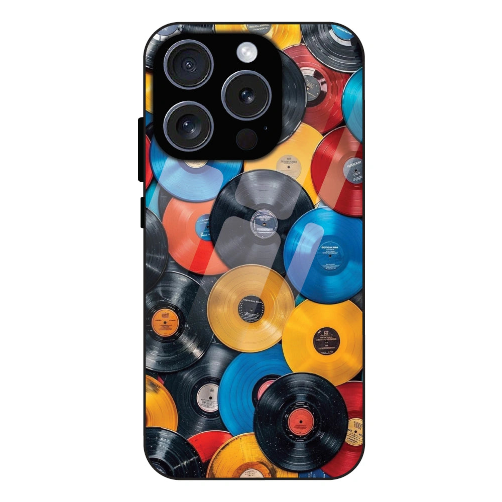 Retro Vinyl Record Pattern - Glass Case For Apple iPhone 16 Pro Max