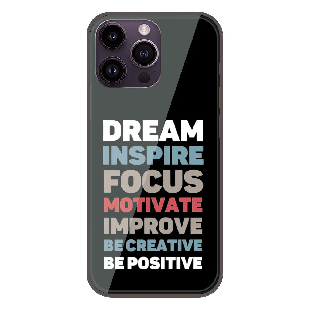 Dream Inspire Focus Typography - Printed Silicone Case For Apple iPhone 16 Pro Max