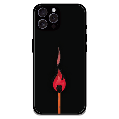Burning Match - Glossy Metal Silicone Case For Apple iPhone 16 Pro Max