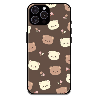 Cozy Bear Pattern - Glossy Metal Silicone Case For Apple iPhone 16 Pro Max