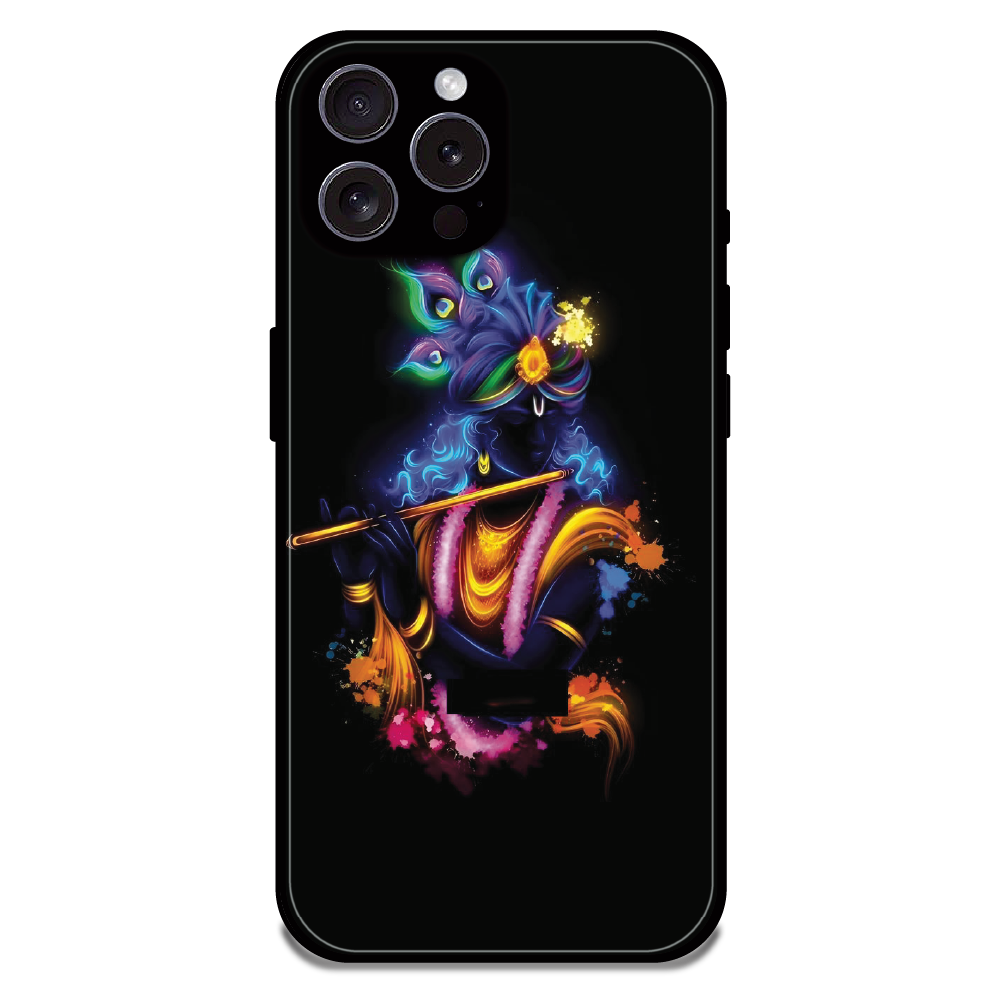 Abstract Krishna - Glossy Metal Silicone Case For Apple iPhone 16 Pro Max