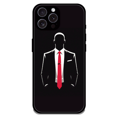Red Tie Silhouette - Glossy Metal Silicone Case For Apple iPhone 16 Pro Max
