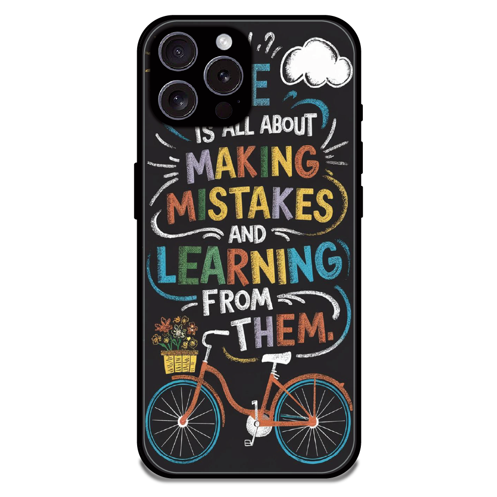 Motivational Quote Bicycle Art - Glossy Metal Silicone Case For Apple iPhone 16 Pro Max