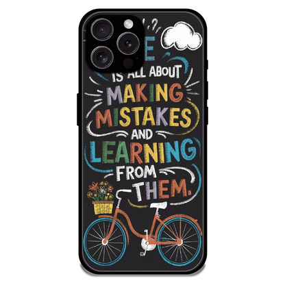 Motivational Quote Bicycle Art - Glossy Metal Silicone Case For Apple iPhone 16 Pro Max