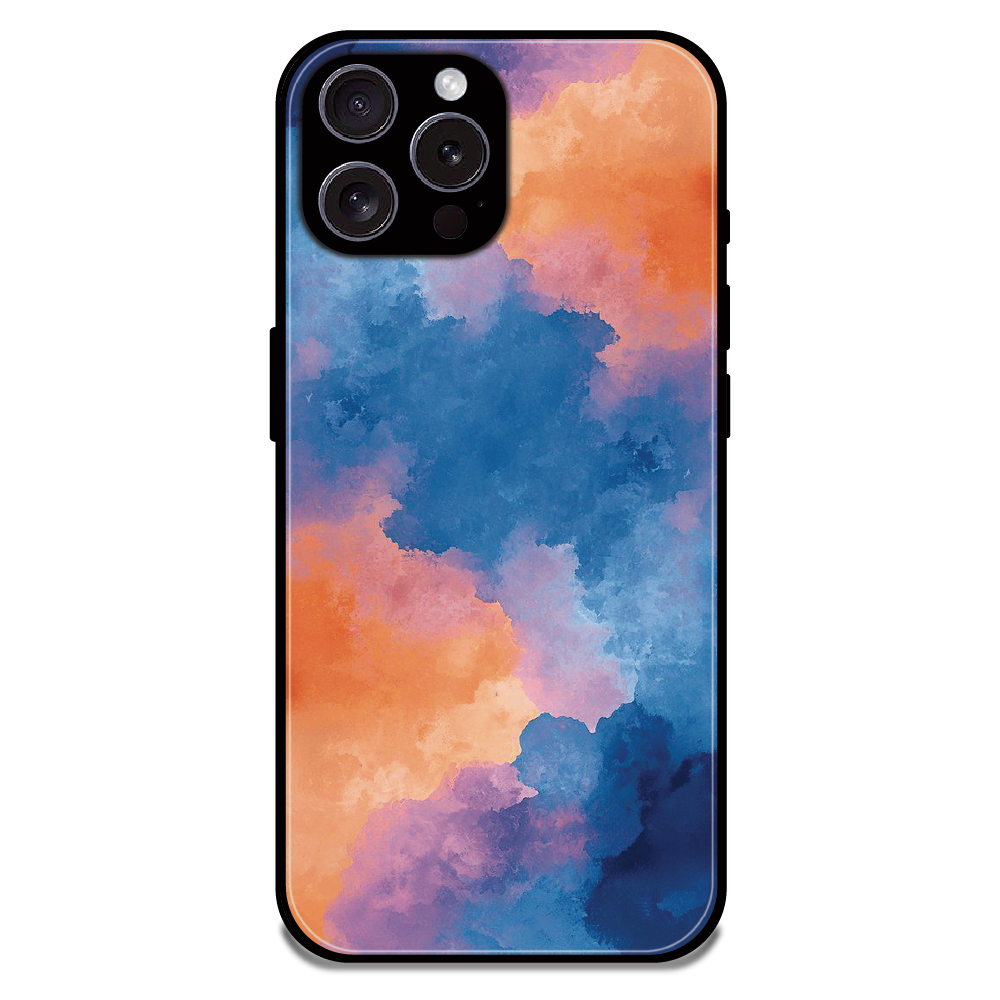 Abstract Pastel Cloud Geometry - Glossy Metal Silicone Case For Apple iPhone 16 Pro Max