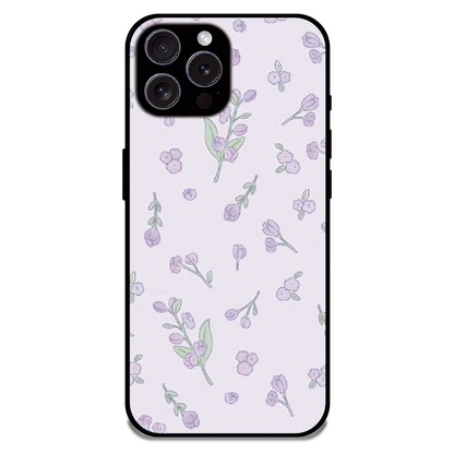 Lavender Floral Ditsy - Glossy Metal Silicone Case For Apple iPhone 16 Pro Max