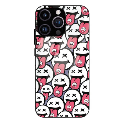Funny Cartoon Faces - Glass Case For Apple iPhone 16 Pro