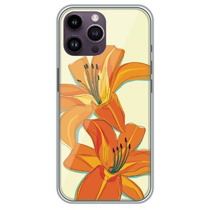 Amber Lily Bloom - Printed Silicone Case for Apple iPhone 16 Pro