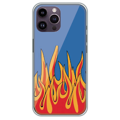 Blue Sky Flames - Printed Silicone Case for Apple iPhone 16 Pro