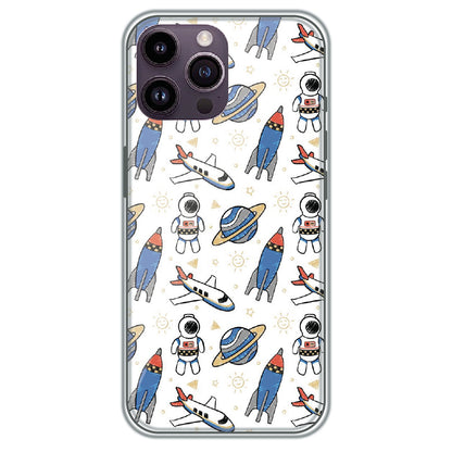 Doodle Space Explorer - Printed Silicone Case for Apple iPhone 16 Pro