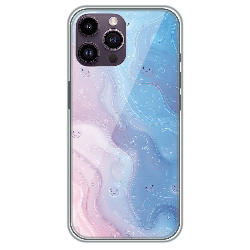 Dreamy Marble Smiles - Printed Silicone Case for Apple iPhone 16 Pro