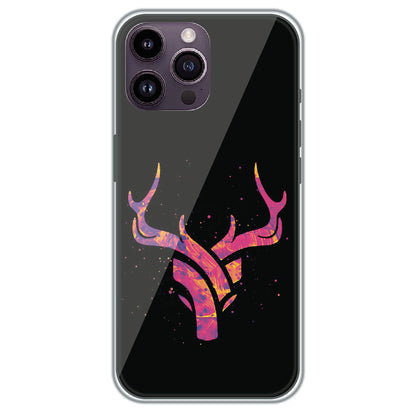 Neon Deer Antlers - Printed Silicone Case for Apple iPhone 16 Pro