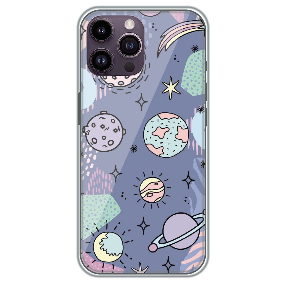 Pastel Planet Vector - Printed Silicone Case for Apple iPhone 16 Pro