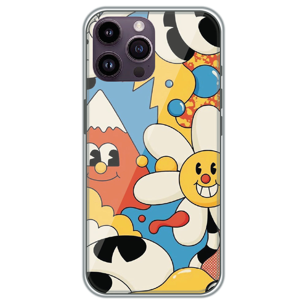 Pop Doodle Party - Printed Silicone Case for Apple iPhone 16 Pro