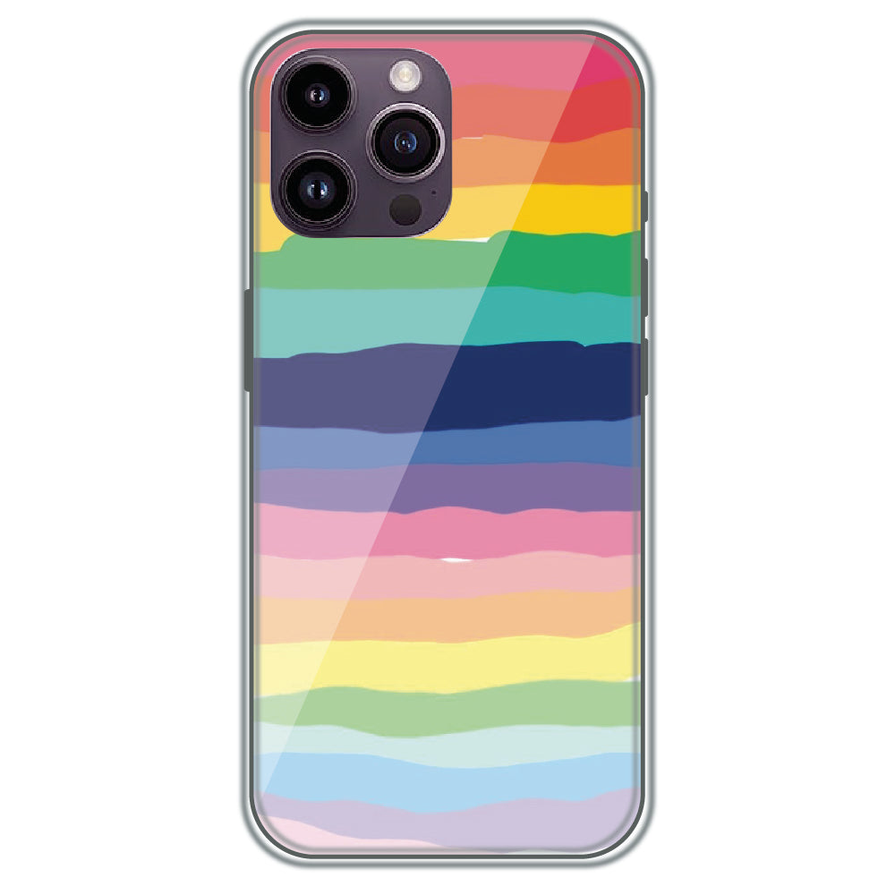 Rainbow Stripes - Printed Silicone Case for Apple iPhone 16 Pro