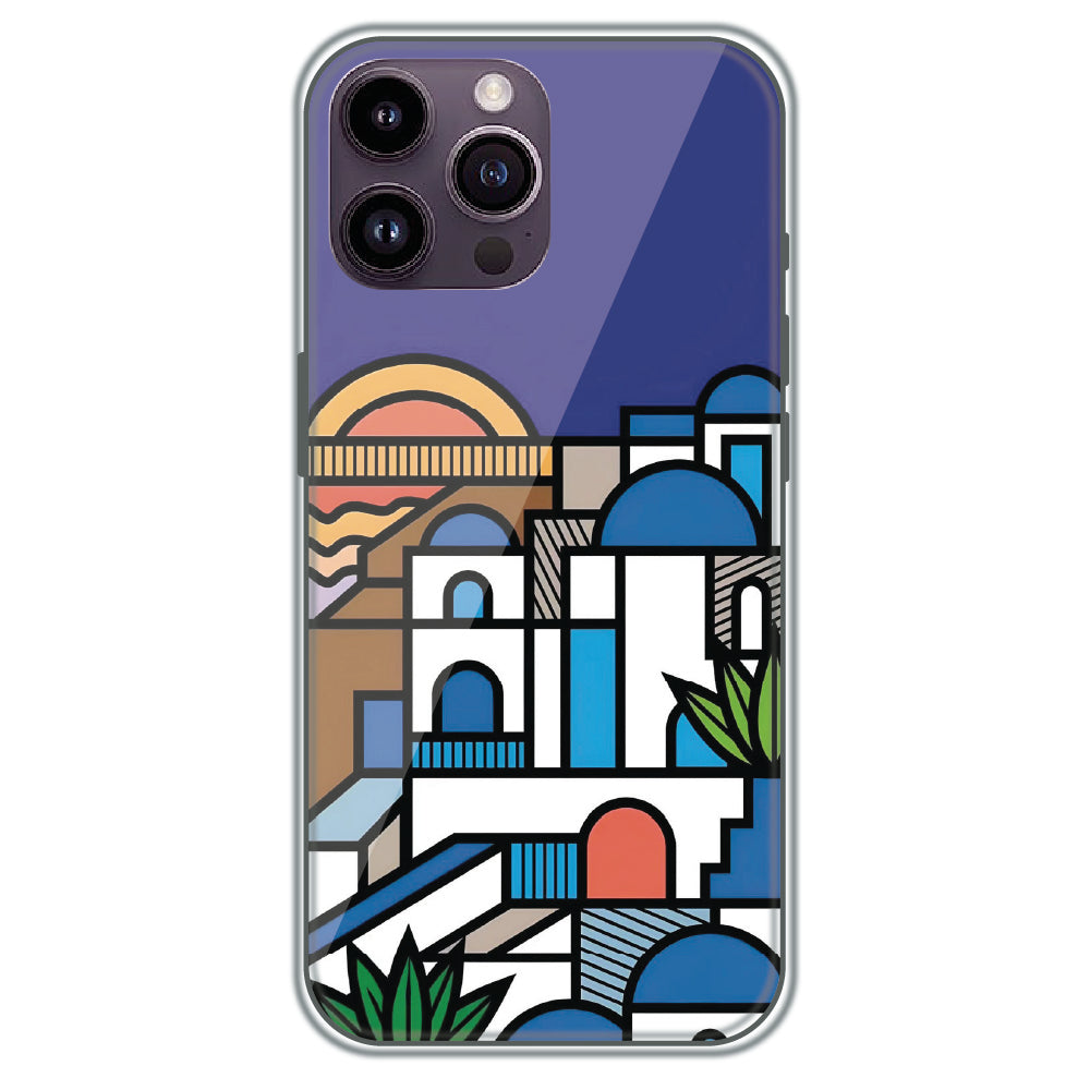 Santorini Streets - Printed Silicone Case for Apple iPhone 16 Pro