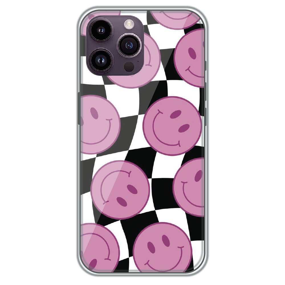 Smiley Checkerboard - Printed Silicone Case for Apple iPhone 16 Pro