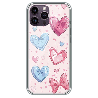 Sparkle Hearts & Bow - Printed Silicone Case for Apple iPhone 16 Pro