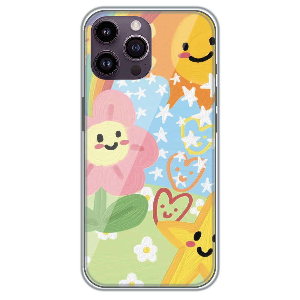 Sunshine Doodle Garden - Printed Silicone Case for Apple iPhone 16 Pro