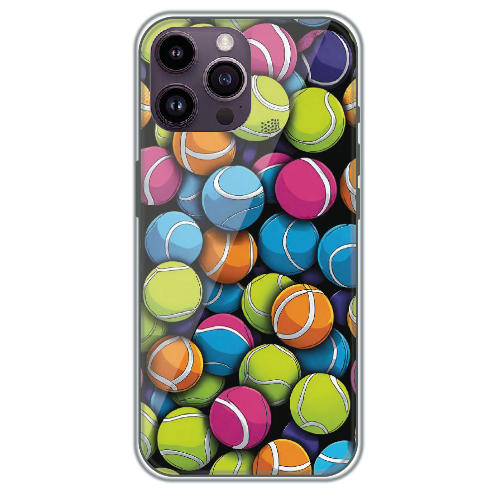 Tennis Ball Pile - Printed Silicone Case for Apple iPhone 16 Pro