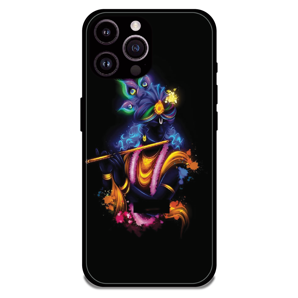 Abstract Krishna - Glossy Metal Silicone Case For Apple iPhone 16 Pro