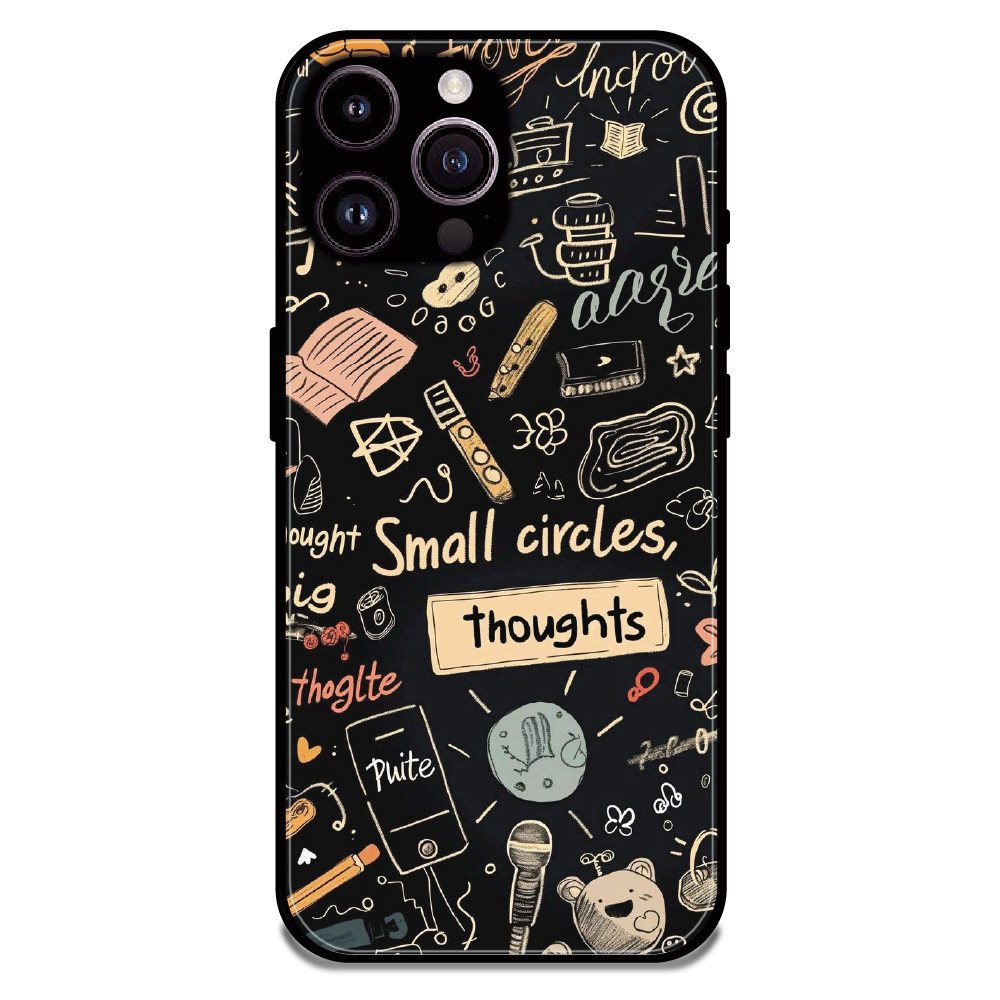 Thought Doodle Noir - Glossy Metal Silicone Case For Apple iPhone 16 Pro
