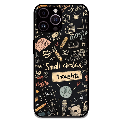 Thought Doodle Noir - Glossy Metal Silicone Case For Apple iPhone 16 Pro