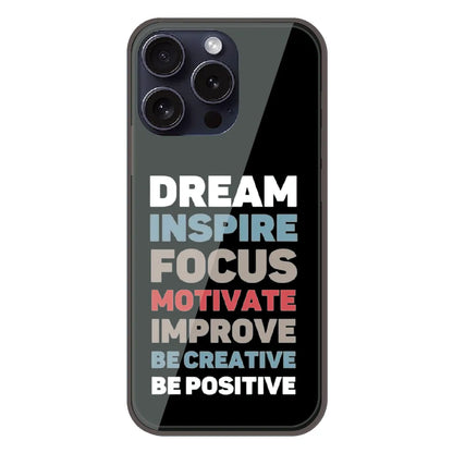 Dream Inspire Focus Typography - Printed Silicone Case For Apple iPhone 16 Pro