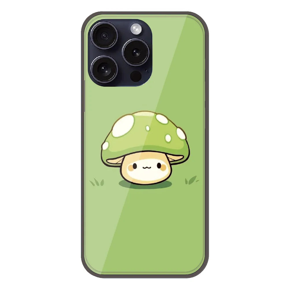 Cute Mushroom Character - Printed Silicone Case For Apple iPhone 16 Pro