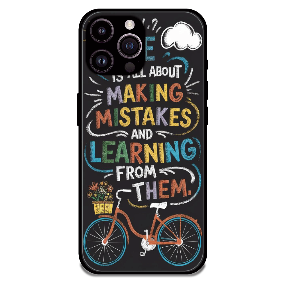 Motivational Quote Bicycle Art - Glossy Metal Silicone Case For Apple iPhone 16 Pro