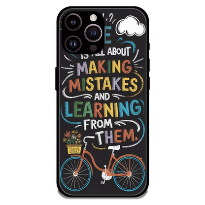 Motivational Quote Bicycle Art - Glossy Metal Silicone Case For Apple iPhone 16 Pro