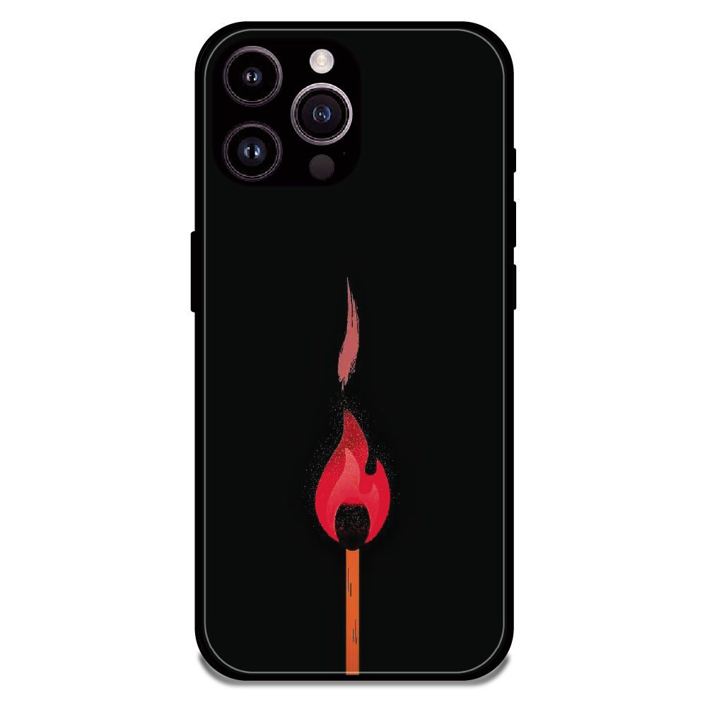 Burning Match - Glossy Metal Silicone Case For Apple iPhone 16 Pro