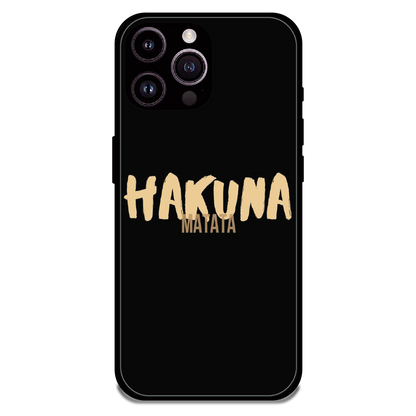 Hakuna Matata Quote - Glossy Metal Silicone Case For Apple iPhone 16 Pro