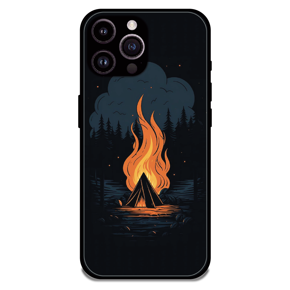 Midnight Campfire Adventure - Glossy Metal Silicone Case For Apple iPhone 16 Pro
