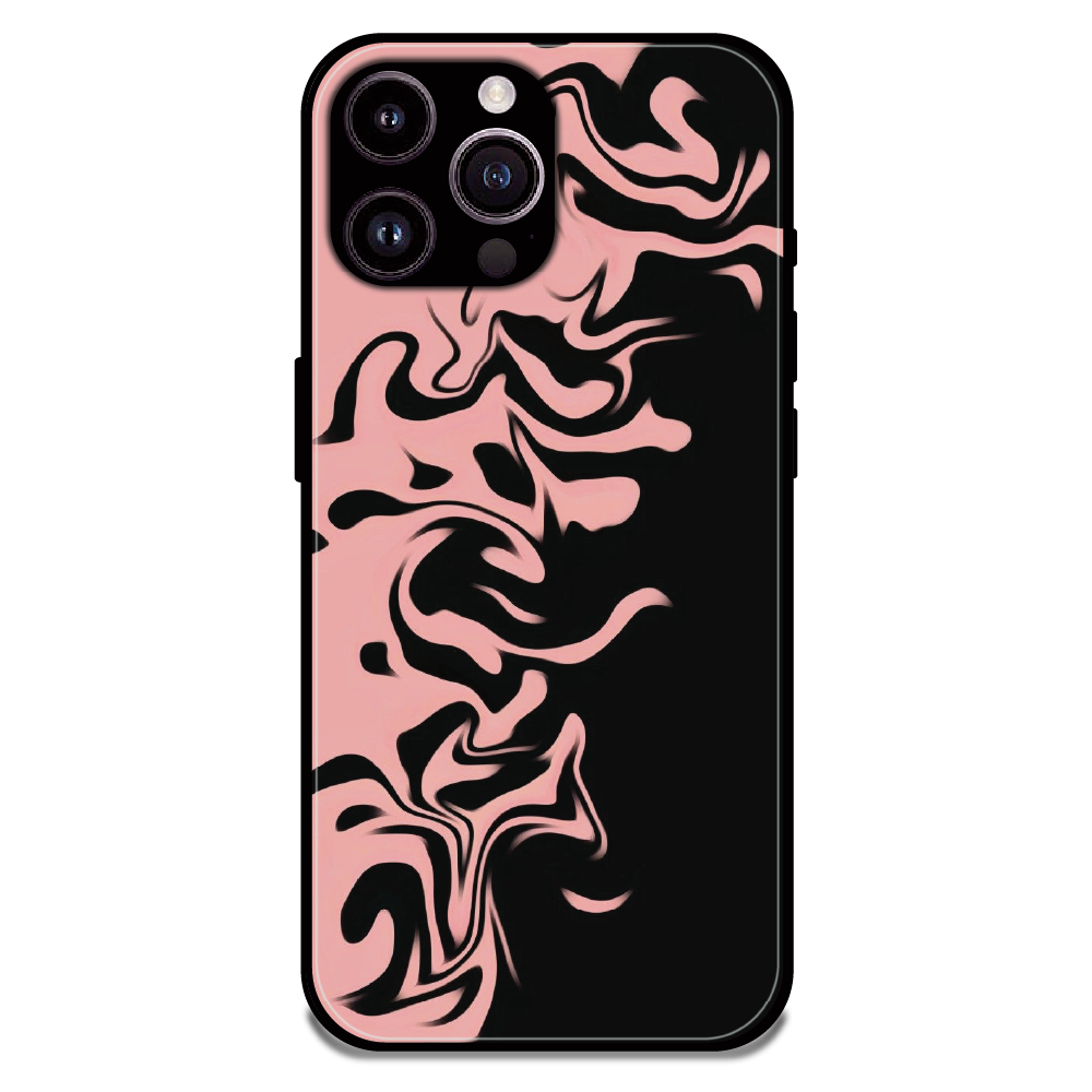 Blush Noir Marble - Glossy Metal Silicone Case For Apple iPhone 16 Pro
