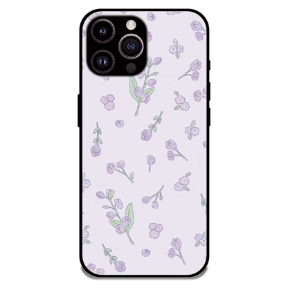 Lavender Floral Ditsy - Glossy Metal Silicone Case For Apple iPhone 16 Pro