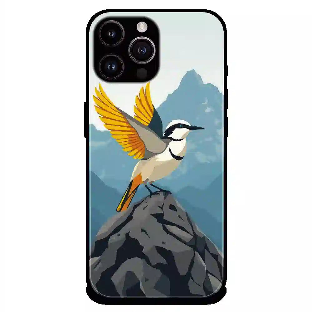 Mountain Bird Freedom Art - Glossy Metal Silicone Case For Apple iPhone 16 Pro