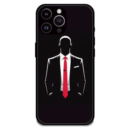 Red Tie Silhouette - Glossy Metal Silicone Case For Apple iPhone 16 Pro