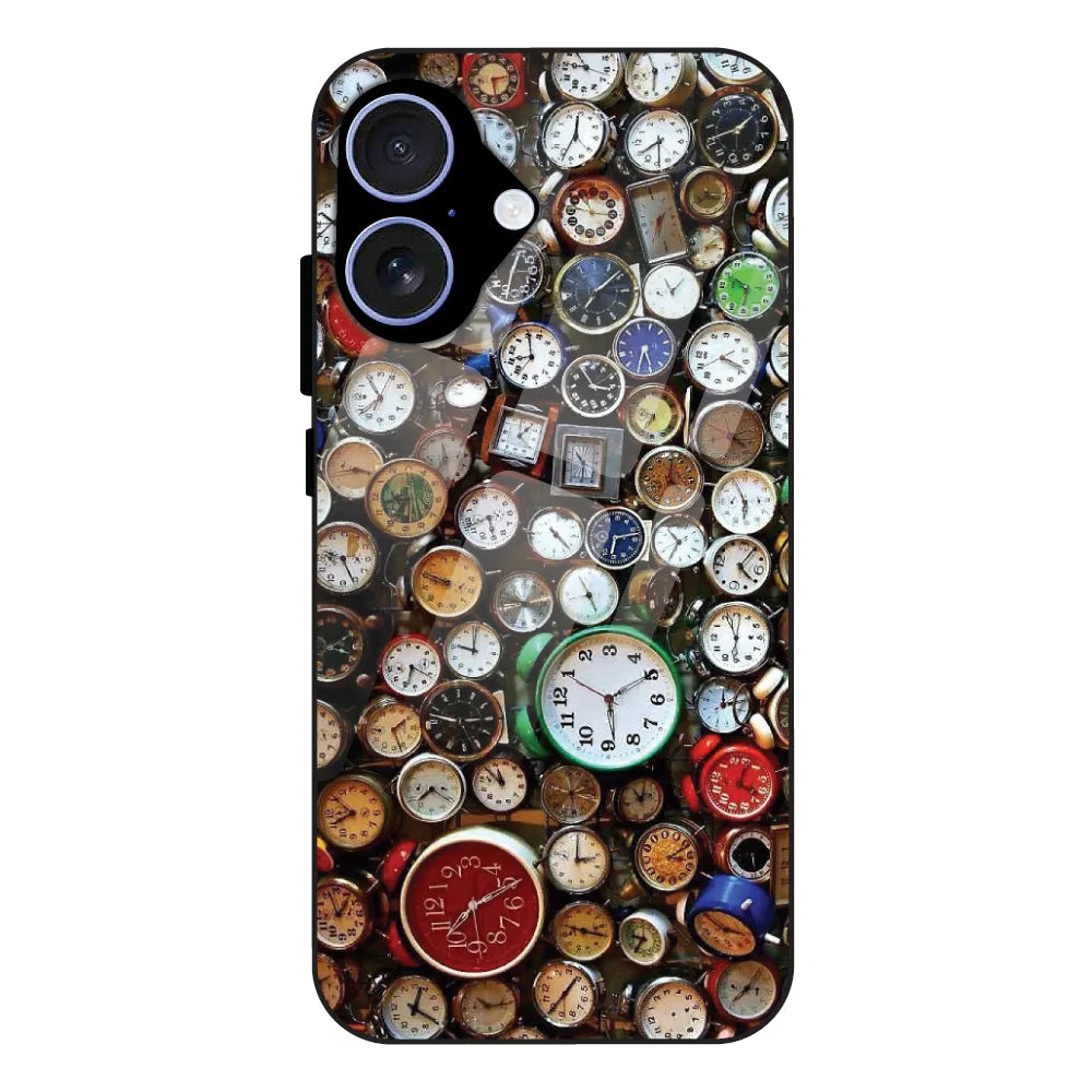 Retro Timepiece Pattern - Glass Case For Apple iPhone 16
