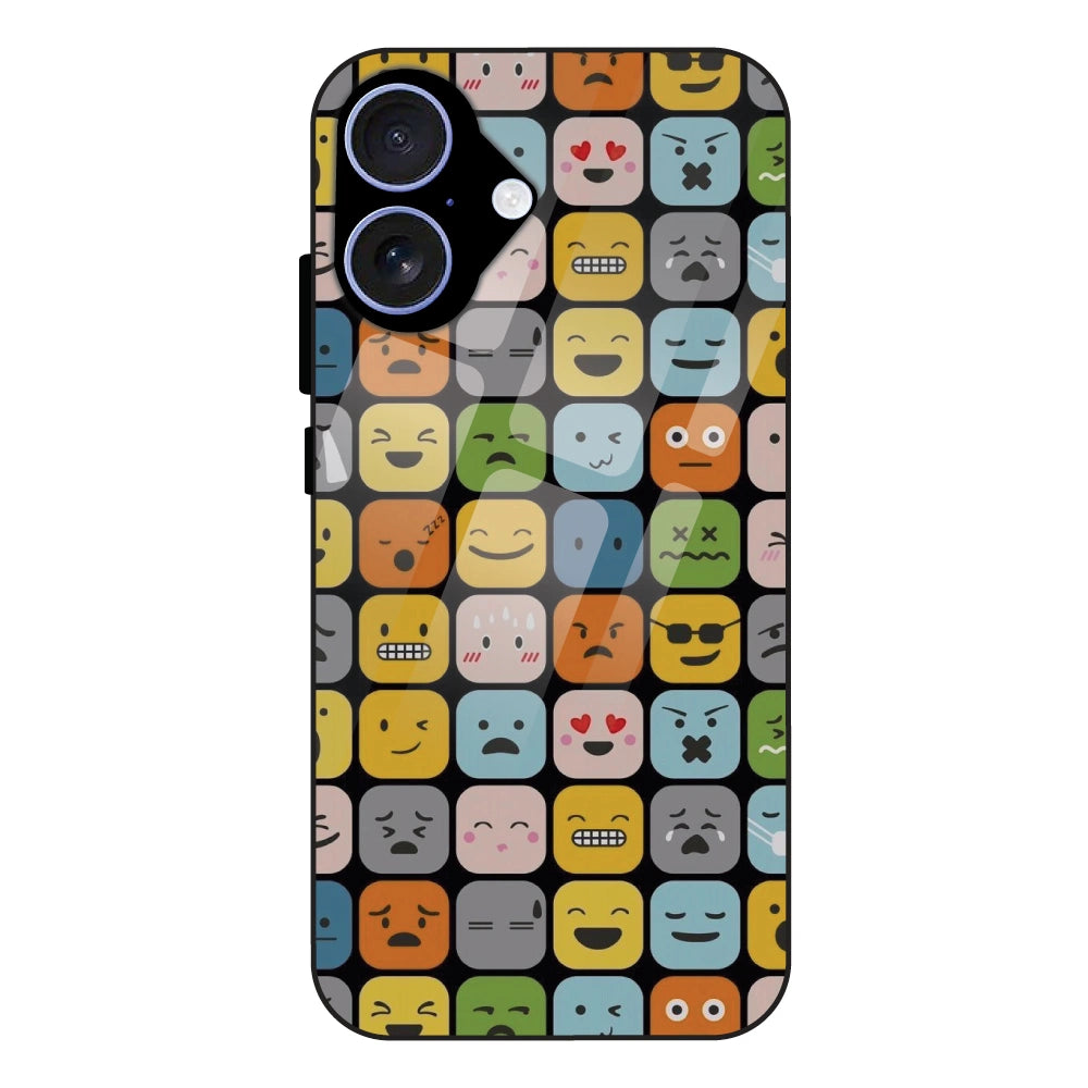 Colorful Expression Pattern - Glass Case For Apple iPhone 16
