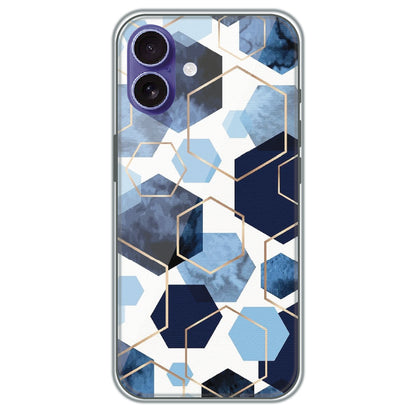 Blue Hex Mosaic - Printed Silicone Case for Apple iPhone 16