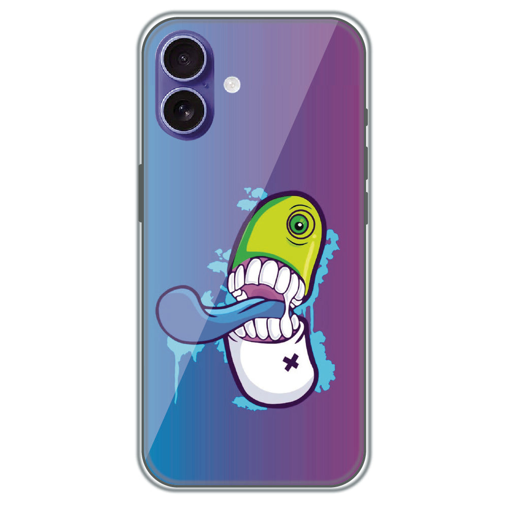 Chomp Pill Monster - Printed Silicone Case for Apple iPhone 16