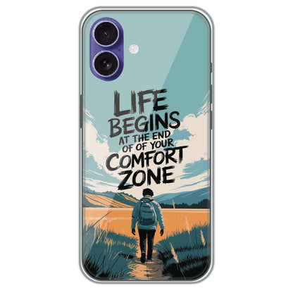 Comfort Zone Quote - Printed Silicone Case for Apple iPhone 16