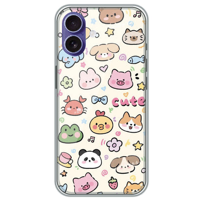 Cute Animal Friends - Printed Silicone Case for Apple iPhone 16