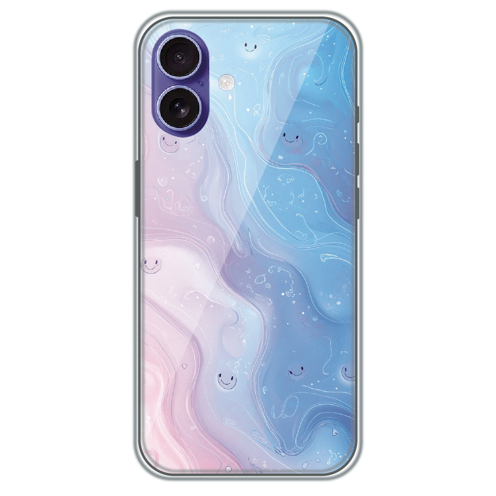 Dreamy Marble Smiles - Printed Silicone Case for Apple iPhone 16
