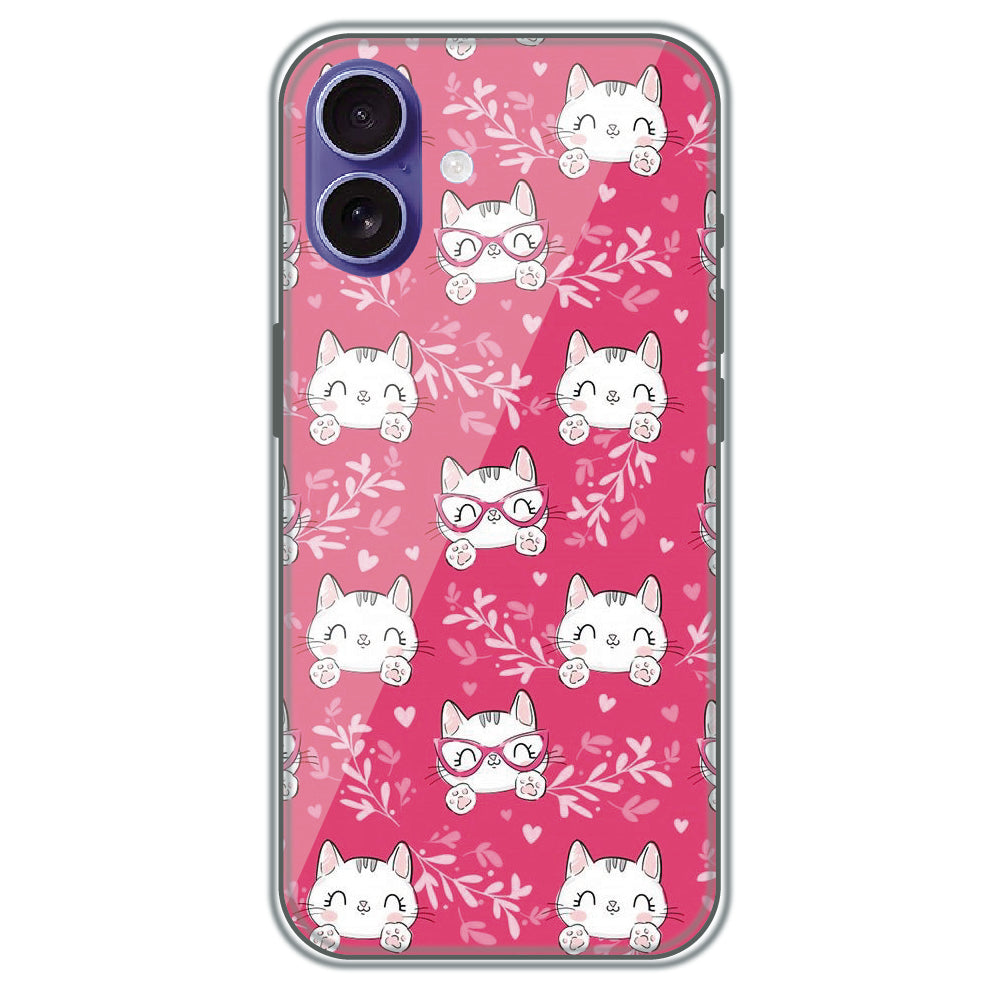 Kitty in Pink - Printed Silicone Case for Apple iPhone 16