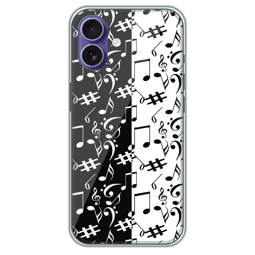Music Notes - Printed Silicone Case for Apple iPhone 16
