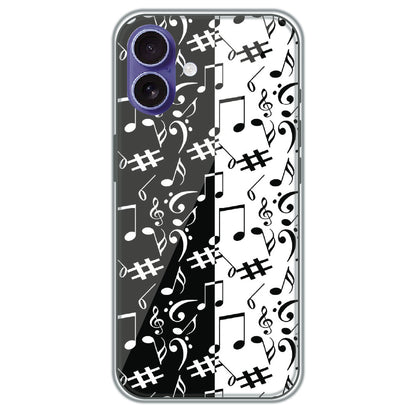 Music Notes - Printed Silicone Case for Apple iPhone 16